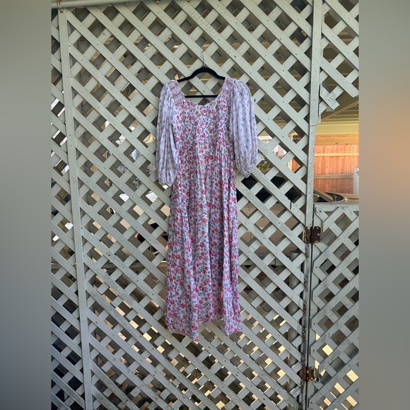 Loveshackfancy Analia Floral-Print Cotton Midi Dress - Picture 9 of 9